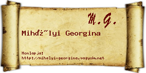 Mihályi Georgina névjegykártya